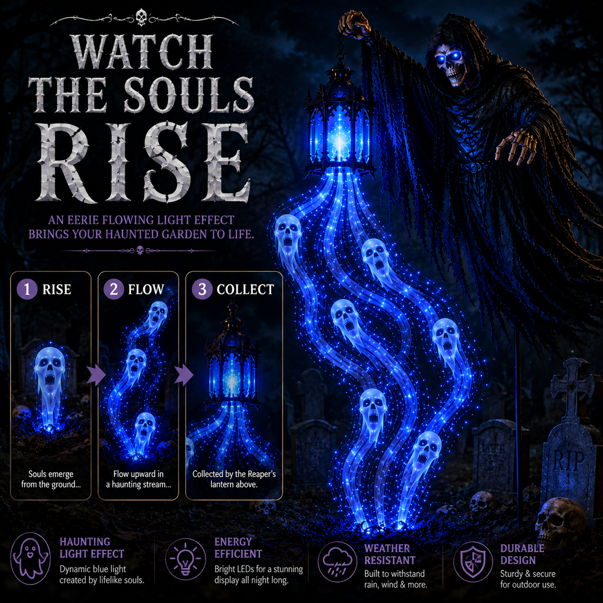 🎁💀Halloween Soul Harvester Animated Garden Light