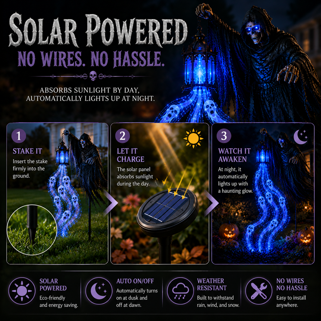 🎁💀Halloween Soul Harvester Animated Garden Light