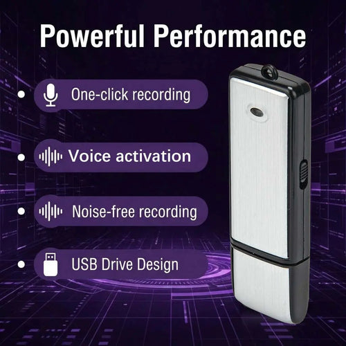 USB Flash Drive Voice Recorder 2-in-1 – Voice Activated, Smart Noise Reduction